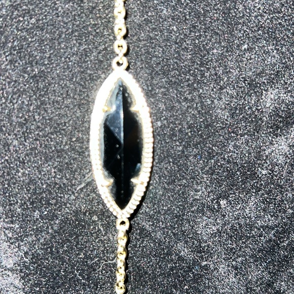 NWOT Kendra Scott Tory Marquis Long Station Necklace Gold & Black Onyx 40" - Picture 2 of 4